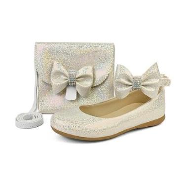 Imagem de Kit Sapatilha Esportiva Menina Infantil Prata Antiderrapante Com Bolsa Conforto Festa Mz Shoes-Feminino