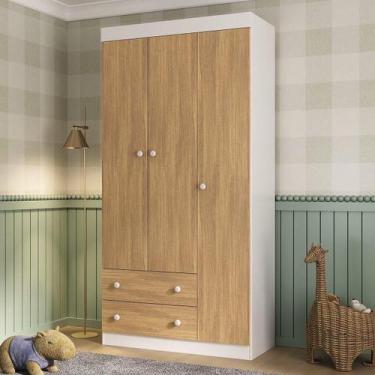 Imagem de Guarda-roupa Infantil 92cm 3 Portas e 2 Gavetas Encanto Multimóveis MP