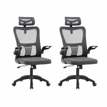 Imagem de Kit com 2 Cadeiras de Escritório com Encosto Presidente Office Baltimore Preto