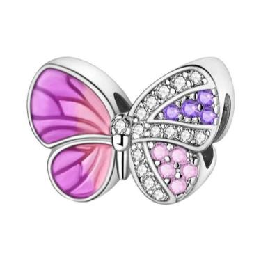 Imagem de Pingente De Coração Rosa Em Prata Esterlina 925 Para Mulheres, Charme 