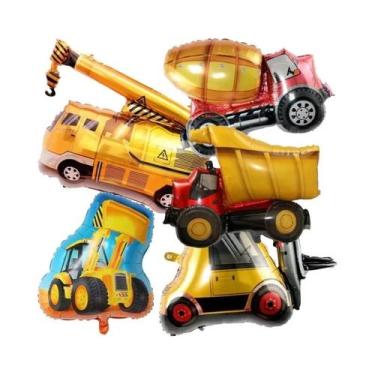 Imagem de Balões De Festa De Aniversário Para Meninos Com Tema De Construção - 5