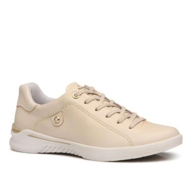 Imagem de Tênis Pegada Feminino em Couro Areia 210104-02-Feminino