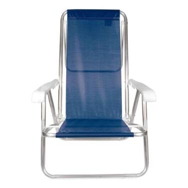 Imagem de Kit 4 Cadeira De Praia Dormir Alumínio 8 Posições 100kg Mor, Azul, Mar