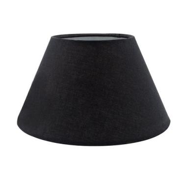 Imagem de Cúpula de Abajur 14x9x22cm em Tecido Algodão Soquete Nacional cor pret
