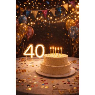 Imagem de Números 40 Led Neon com Iluminação Branco Quente ou Frio - - COMERCIAL