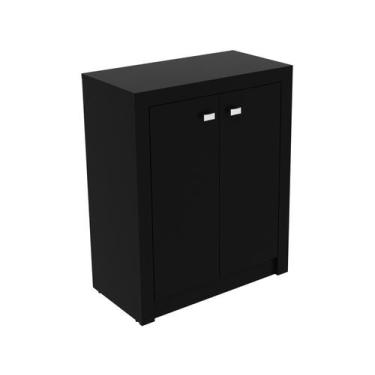 Imagem de Armário para Escritório Baixo 2 Portas Preto Me4103 - Tecno Mobili, Pr