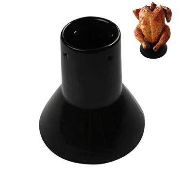 Imagem de Rack grande de cerâmica para peru e frango grande, suporte vertical de lata de cerveja, vaporizador de cerâmica para aves, acessórios de churrasco de cerâmica antiaderente para grelhar como Kamado