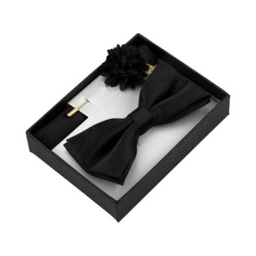 Imagem de Conjunto De Gravata Borboleta Floral Masculina Com Lenço De Bolso, Bro