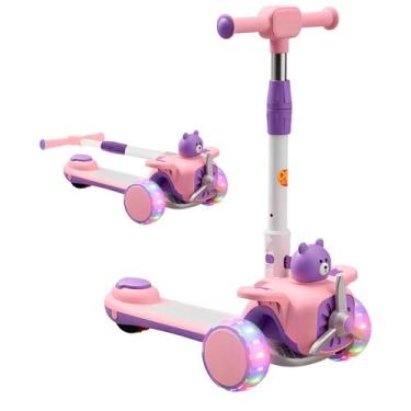 Imagem de Patinete Infantil Aviãozinho Ajustável Com Luz E Som - DM Toys