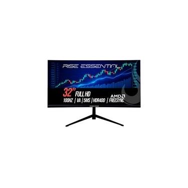 Imagem de Monitor Gamer Curvo Rise Mode Essential 32", Full HD, 100Hz, IPS, FreeSync, HDR 400, HDMI e VGA, Preto - RM-MOG-32C100FH-B