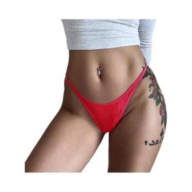 Imagem de Calcinhas Tanga De Cintura Baixa Com Estampa De Leopardo Para Mulheres