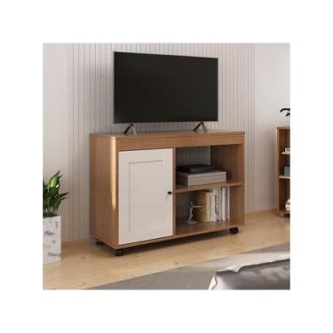 Imagem de Rack Sala Tv 42" Sampa 2 Nichos Porta e Prateleiras - ARTELY, Cinamomo