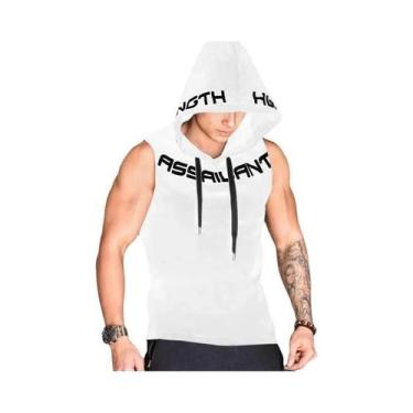 Imagem de Camisetas Sem Mangas De Algodão Masculinas Para Academia, Fitness, Hoo