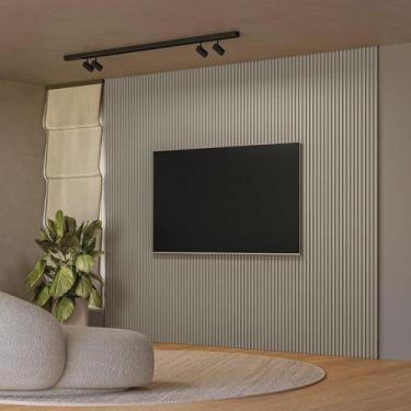 Imagem de Painel Ripado para TV até 80 Polegadas MDF 297cmx250cm Modular - Linea