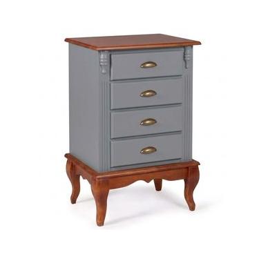 Imagem de Mesa De Cabeceira Hanover Pés Luis XV 80 x 53 x 40 cm (A x L x P) - Cor Cinza Escuro - Imbuia Glazer