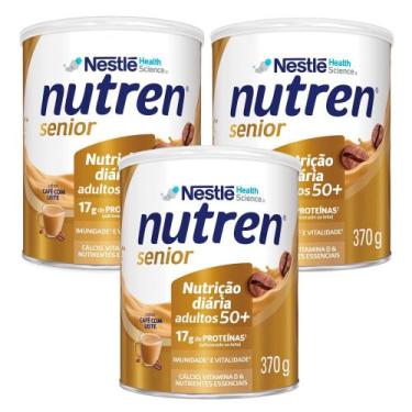 Imagem de Kit 3 Nutren Senior Complemento Alimentar Café com Leite 370g - Nestlé