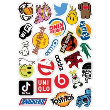 Imagem de Kit 03 - (03) 75 Pcs Dos Desenhos Animados A004- Skate Notebook Carro 