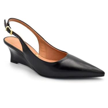 Imagem de Scarpin Slingback Anabela Vizzano 1483.101.31310, Preto, 35