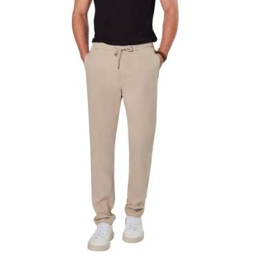 Imagem de Calça Sarja Masculina Casual Reta Cargo Max Denim Premium 12035 Bege, 