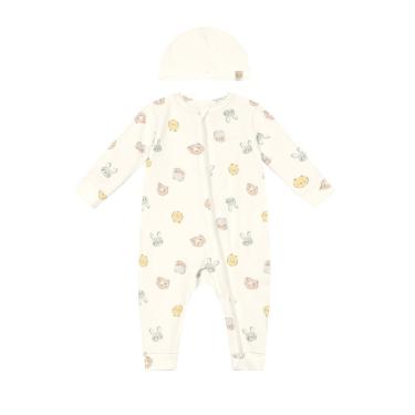 Imagem de Macacão bebê unissex em cotton com touquinha Brandili Baby-Unissex