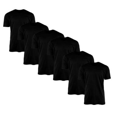 Imagem de Kit 6 Camisetas Masculina Lisa Básica 100% Algodão 02-Masculino