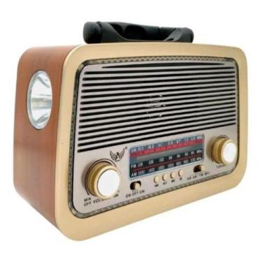 Imagem de Caixa Som Antiga Radio Portátil Retro Bluetooth Am Fm - dubai, Marrom