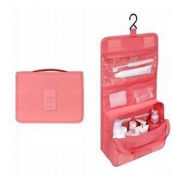Imagem de Necessaire Em Nylon Organizadora Higiene Para Viagem Cor:Rosa - Genéri