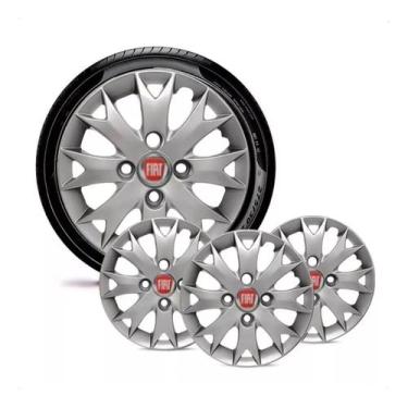 Imagem de Jogo Calota Fiat Palio Fire Economy 2014 2015 2016 Aro 13 - Grid