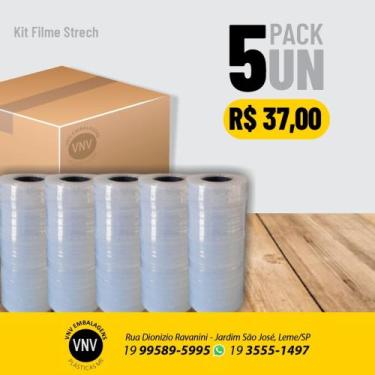 Imagem de Kit Mini filme Stretch 100x25 (5 unidades) - VNV embalagens Plásticas