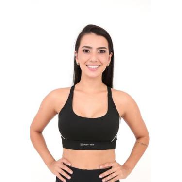 Imagem de Top Feminino Alurre Monttês Poliamida Ajustável, Preto branco, GG