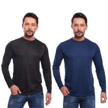 Imagem de Kit 2 Camiseta DF Masculina Manga Longa Proteção Solar UV +50 Segunda Pele-Masculino