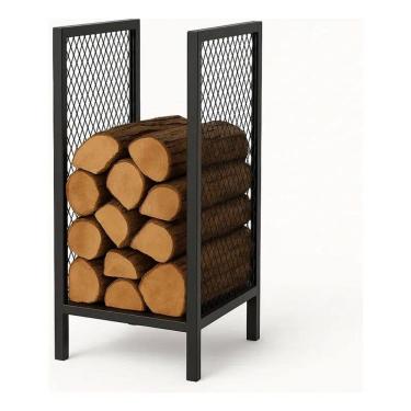 Imagem de Porta Lenha Suporte Metal Grande Para Madeira Lareira Ferro