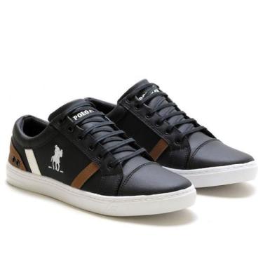Imagem de Sapatênis Tênis Polo Casual Conforto Masculino De Amarrar 08, Preto, B