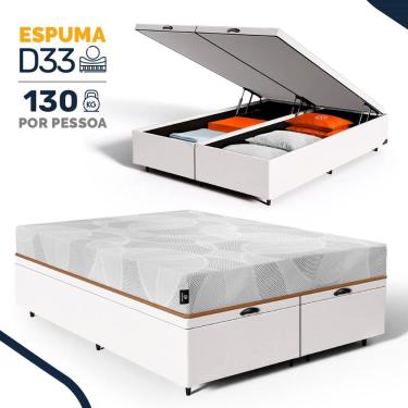 Imagem de Cama Box Baú com Colchão de Espuma D33 Enrolado Sonno Full - Umaflex Queen 158cm