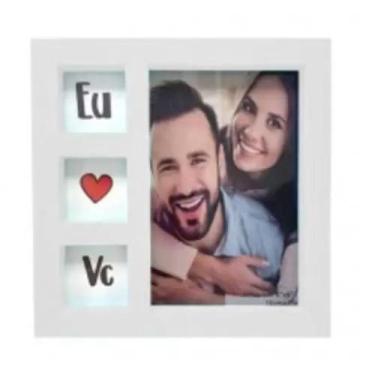 Imagem de Porta-retrato em pvc p/ foto 10x15 - eu amo voce - branco - NACIONAL