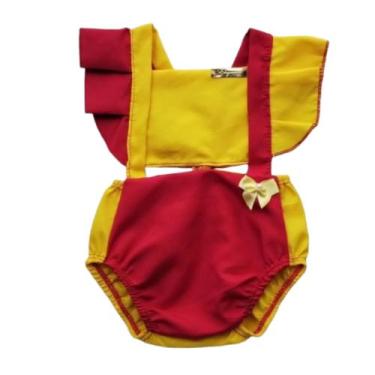 Imagem de Romper Temático Jardineira Fantasia Mesversario Infantil Bebê Menina P