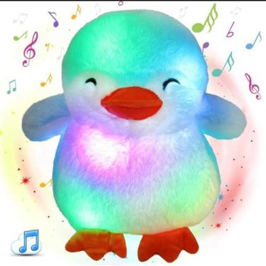 Imagem de Urso Pelúcia Pinguim Musical Iluminado Brilho luminoso Original Presen