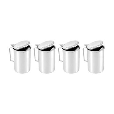 Imagem de Jarra de Suco Agua Inox 2L Tampa Aparador Bar Buffet 4un - CASACHA