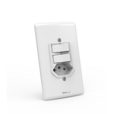 Imagem de Interruptor com Tomada 10A de Embutir - Enerbras - Ref.7112 Tecnolar