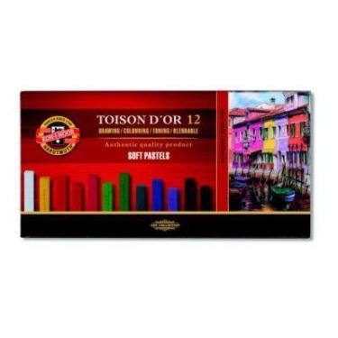 Imagem de Giz Pastel Seco Soft Carré 12 Cores Toison D'or Koh-I-Noor