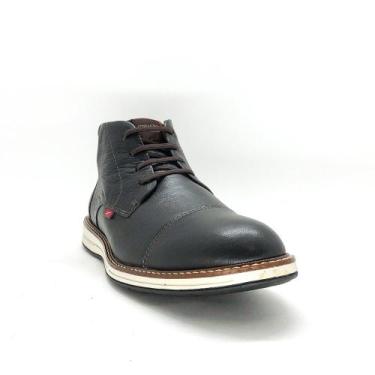 Imagem de Bota Casual Masculina Ferracini em Couro, 42, Chocolate, Preto