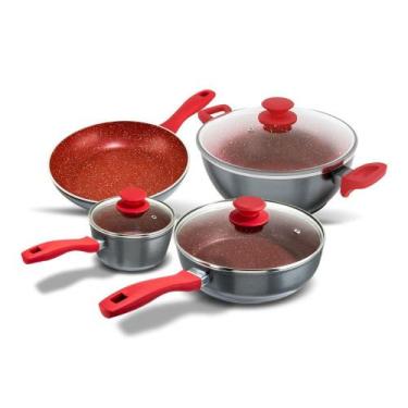 Imagem de Conjunto de Panelas 4 Peças Antiaderente Philco Redstone - PKT407