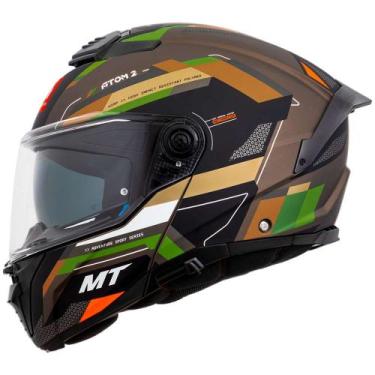 Imagem de Capacete Mt Helmets Atom 2 Bast Escamoteável, VERDE FOSCO, 58