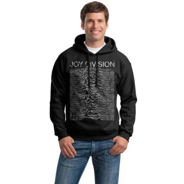 Imagem de Moletom Preto Banda Joy Division Unknown Pleasures Bomber Rock, G