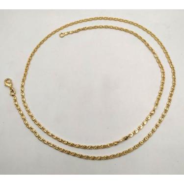 Imagem de Colar Mini Elos Chapados com Detalhe Aberto Banhado em Ouro 18K - Cass
