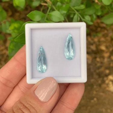 Imagem de Água Marinha Gota Par 6,71ct - SP GEMAS