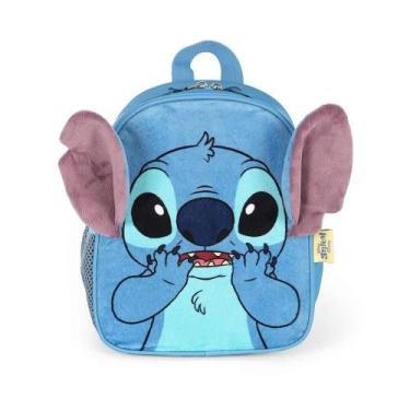 Imagem de Lancheira Escolar Luxcel Stitch Pelúcia Azul, Azul, Único