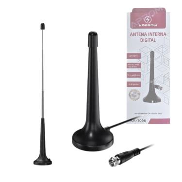 Imagem de Antena Digital HDTV Kapbom Interna e Externa Base Magnética Haste Extensível Cabo de 3 Metros