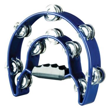 Imagem de Pandeiro Meia Lua 10 Platinelas Duplas Premium TB-10 Azul