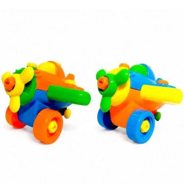 Imagem de Brinquedo Didático Educativo Avião de Montar com Chave Kit C/2 - OM Ut